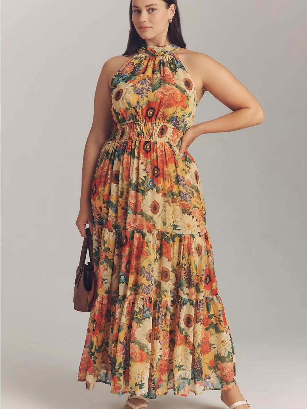 Anthropologie The Somerset Chiffon Maxi Dress Size 2X!